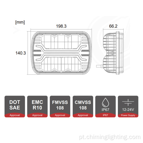 Alta qualidade de caminhão de 5x7 polegadas Luz alta de feixe de baixo farol LED de LED para Jeep XJ YJ Caminhão Offroad